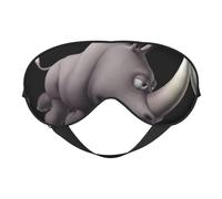 Angry Rhino Printing Reversible Design Sleep Mask, Ideal for Camping, Meditation & Shifts, Snug Fit,No Light Leakage