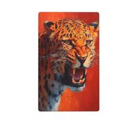 Angry Roaring Leopard Single Toggle Blank Wall Plate Light Switch Cover Decorative 1 Gang for Kitchen Room Bathroom Size 11.4x7cm