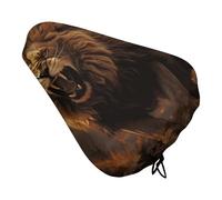 Angry Roaring Lion Bike Seat Cover Waterproof Oxford Fabric, Universal Adjustable Bicycle Saddle Cover with Drawstring Easy Install Protective Rain Dust Covers for Women Men