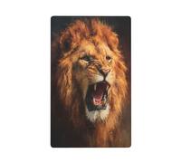 Angry Roaring Lion Single Toggle Blank Wall Plate Light Switch Cover Decorative 1 Gang for Kitchen Room Bathroom Size 11.4x7cm