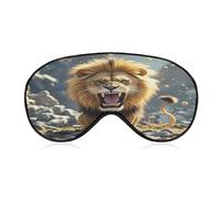 Angry Roaring Lion Sleep Mask for Men Women Elastic Strap Eyeshade Lightweight Sleeping Blindfold Soft Breathable Eye Cover Comfortable Sleep Shade Cover for Sleeping Travel