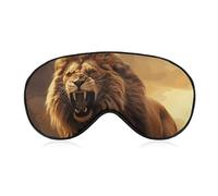 Angry Roaring Lion Sleep Mask for Women Men, Soft Eye Mask with Adjustable Strap for Sleeping, Light Blocking Travel Blindfold for Nap Comfortable Eye Cover for Home Office