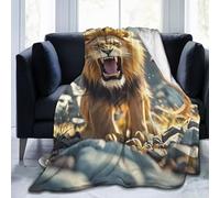 Angry Roaring Lion Throw Blankets Flannel Blanket Warm Cozy Bed Blanket Lightweight Soft Blankets for Couch Sofa Bed Chair Home Decor 50"X40"