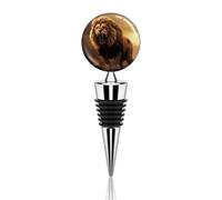 Angry Roaring Lion Wine Stoppers - Stainless Steel Wine Bottle Stopper with Silicone Seal, Reusable Beverage Preserver, Freshness Keeper, Leak Proof Bottle Sealers Ideal Accessories Gift