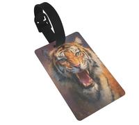 Angry Roaring Tiger Luggage Tags Name Id Label Suitcase Tags, Ideal for Travel Cruise Backpacks Bag