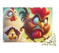 Angry Rooster Chick Jigsaw Puzzle Animal 1000 Pieces 100% Recycled Board Eco-friendly for Adults Brain Training Gift 70x50cm/1000pcs