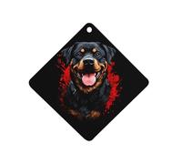 Angry Rottweiler Dog 1 PCS Car Air Freshener Hanging Aromatherapy Tablets Automotive Ornament for Auto Room Bathroom Bedside Rhombus