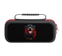 Angry Rottweiler Dog Compatible with Switch Carrying Case Waterproof Protective Travel Bag with 20 Game Card Slots