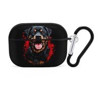 Angry Rottweiler Dog Headphone & Earphone Cases Compatible with Airpod Pro Scratch-Resistant PC Protective Cover with Keychain Black-style-2