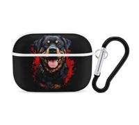 Angry Rottweiler Dog Headphone & Earphone Cases Compatible with Airpod Pro Scratch-Resistant PC Protective Cover with Keychain White-style-2