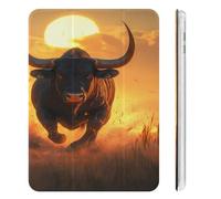 Angry Running Bull Sunset Slim Tablet Cases Compatible with iPad Mini4/5（7.9in）Mini6（8.3in） With Pencil Holder Protective Cover