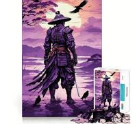 Angry Samurai Head 1000-piece Jigsaw Puzzles Brain Training Fun Tight Interlock No Gaps Bonding Activity for Loved Ones (50x75cm)