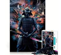 Angry Samurai Head Jigsaw 1000 Piece Mind Skill Play Stable Fit No Shifting Parts Enjoyable Pastime for Long Weekends (50x75cm)