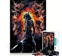 Angry Samurai Head Jigsaw Puzzle 1000 Mental Recall Game High Accuracy Cutting Craft Interactive Brain Challenge for Home (50x75cm)
