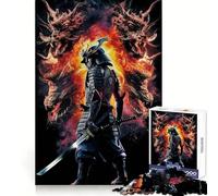 Angry Samurai Head Jigsaw Puzzle 1000 Piece for Teenagers Clear Thinking Relaxing Pastime Firm Interlock Perfect Present (38x26cm)
