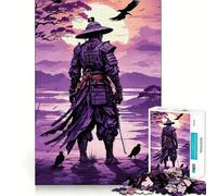 Angry Samurai Head Jigsaw Puzzle 1000 Recall Fun Play Advanced Laser Cutting Tech Holiday Indoor Entertainment Toy (38x52cm)