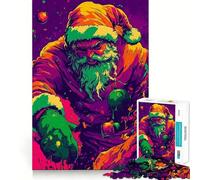 Angry Santa Claus Jigsaw Puzzle1000 Pieces Mind Train Fun Clean Cut Sturdy Components Captivating Leisure for Cozy Indoors (38x26cm)