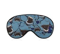 Angry Shark Funny Sleep Eye Mask Soft Blindfold Eye Cover with Adjustable Strap Night Eyeshade for Men Women