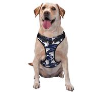 Angry Shark Pattern Dog Harness - Lightweight,Soft,Adjustable Small Harness and Leash Set, Suitable for Puppy Small and Medium-Sized Dog-Medium