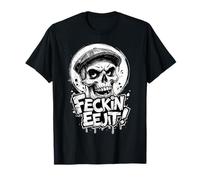 Angry Skull Feckin Eejit Irish Slang Funny Joke T-Shirt
