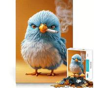 Angry Smoking Bird Jigsaw Puzzle1000 Pieces Mind Train Fun Clean Cut Sturdy Components Captivating Leisure for Cozy Indoors (38x52cm)
