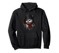 Angry Snowman Torn Cloth Funny Christmas 3D Graphic Pullover Hoodie