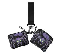 Angry Spider Purple Women's Card Cases Change Holder Thin Flat ID Card Holders Protector with Wristlet Strap for Lady 2 Packs