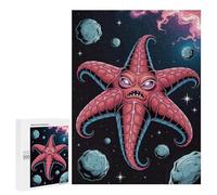 Angry Starfish Monster in Space - Adult Tabletop Puzzle, 500 PCS, New Year Party Activity, with A Decorative Finished Picture