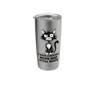 Angry Stressed Cat Funny Stress Meme Gift for Cat Lovers Stainless Steel Insulated Tumbler