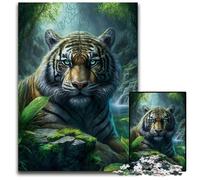 Angry Tiger 1000 Piece Jigsaw cardboard Jigsaw Puzzles for Adults for Travel Lovers & Couples, Challenging Toy 26X38CM/10.23x14.96inch