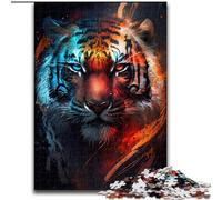 Angry Tiger 1000 Pieces Jigsaw Puzzle For Adults Teens, Challenging Game And Family Play Parent-child Interaction (50x75cm)