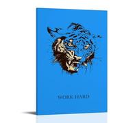 Angry Tiger Abstract Art Blue Background Poster Poster Vintage Art, Wall Canvas, Decoration Aesthetic, Living Room, Kids Room Dormitory, Cafe, Bathroom, Suitable for Bedroom, Gym, Cool Classic 12x18in