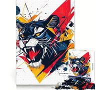 Angry Tiger Abstract Art Jigsaw Puzzle for Adults 1000 Pieces Memory Training Quiet Recreation Flawless Cut Holiday Treat (50x75cm)