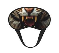 Angry Tiger Eye Mask for Sleeping Soft Satin Sleep Shade Cover Blindfold with Elastic Strap Travel Nap Blackout Eye Shade Cover for Women Men