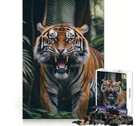 Angry Tiger Portrait Jigsaw Puzzle for Adults 1000 Pieces Mind Power Restful Escape Uniform Edges Best Gift (50x75cm)