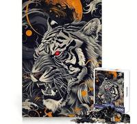 Angry Tiger Red Eyes 1000 Pieces Jigsaw Puzzles for Adults Strategic Think Pleasant Downtime Clean Cut Winter Gift (38x52cm)