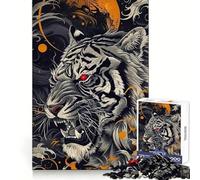 Angry Tiger Red Eyes Hard Jigsaw Puzzle for Adults 1000 Pieces Memory Enhance Time Well Spent Neat Edges (50x75cm)