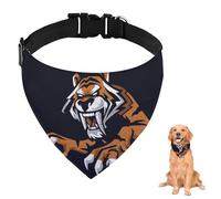 Angry Tiger With Long Fangs Dog Bandana With Adjustable Strap D Ring Dog Neckerchief Pet Bibs Triangle Bandanas for Dogs Pet Accessories for Dogs Puppy Cats Decor Machine Washable