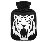 Angry Tigers Black White hot Water Bottles with Soft Cover, 2L hot Compress for Hot and Cold Therapies, Tummy Warmer, compresas calientes para el vientre