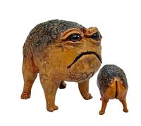 Angry Toad Statue - 5x5x6.3cm Resin Garden Decor, Home Ornament, Desktop Figurine | Cute Miniature Frog Sculpture for Office, Patio, Shelf, Indoor Outdoor Display, Gift, Decorative Accent