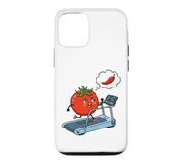 Angry Tomato Running on Treadmill Thinking of Chili Pepper Case for iPhone 12/12 Pro