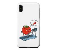 Angry Tomato Running on Treadmill Thinking of Chili Pepper Case for iPhone XS Max