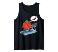 Angry Tomato Running on Treadmill Thinking of Chili Pepper Tank Top