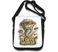 Angry Tornado Destruction Scene Shoulder Bag White