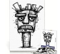Angry Totem Art 1000 Piece Jigsaws for Adults Puzzle Focus Training Stress Free Fun Tight Join Creative Gift (50x75cm)