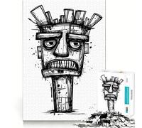 Angry Totem Art 1000 Pieces Puzzles for Teenagers Mind Boost Fun High Accuracy Cutting Craft Calming Mental Break Activity (50x75cm)