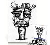 Angry Totem Art 1000 Teenager Pieces Jigsaw Puzzle Brain Development Unwind Easily Clean Join Warm Xmas Gift (38x52cm)