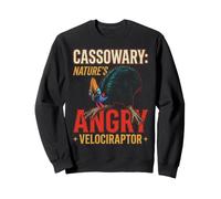 Angry Velociraptor Cassowary Birds Lover Dinosaur Cassowary Sweatshirt
