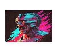 Angry Warrior Jigsaw Puzzles for Adults 1000 Piece for Kids Woodenboard Puzzle Family Decoration （75×50cm）
