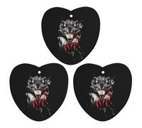 Angry Werewolf Funny Car Air Fresheners 3pcs Long Lasting Scent Automotive Hanging Scented Cards Tablets